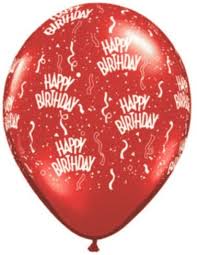 (image for) Happy Birthday Red Latex Balloon (Float Time 3+ Days) - Click Image to Close